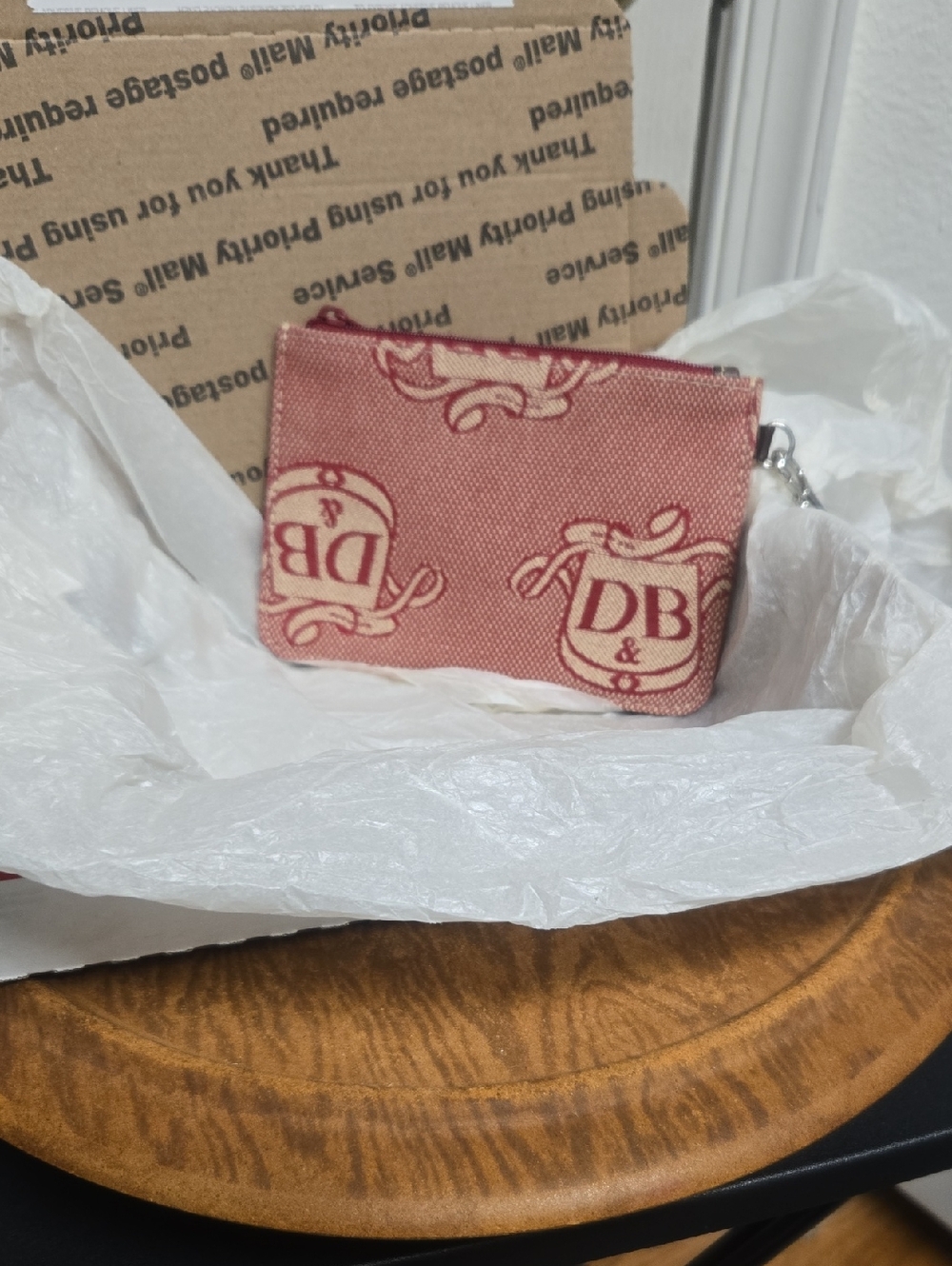 Dooney & Bourke Pink Logo Zip Wristlet